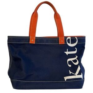 Vintage Kate Spade New York Canvas Shoulder Tote Bag